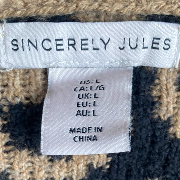 Sincerely Jules Leopard Print Open Cardigan Sz L Long Duster Mobwife - Picture 10 of 12